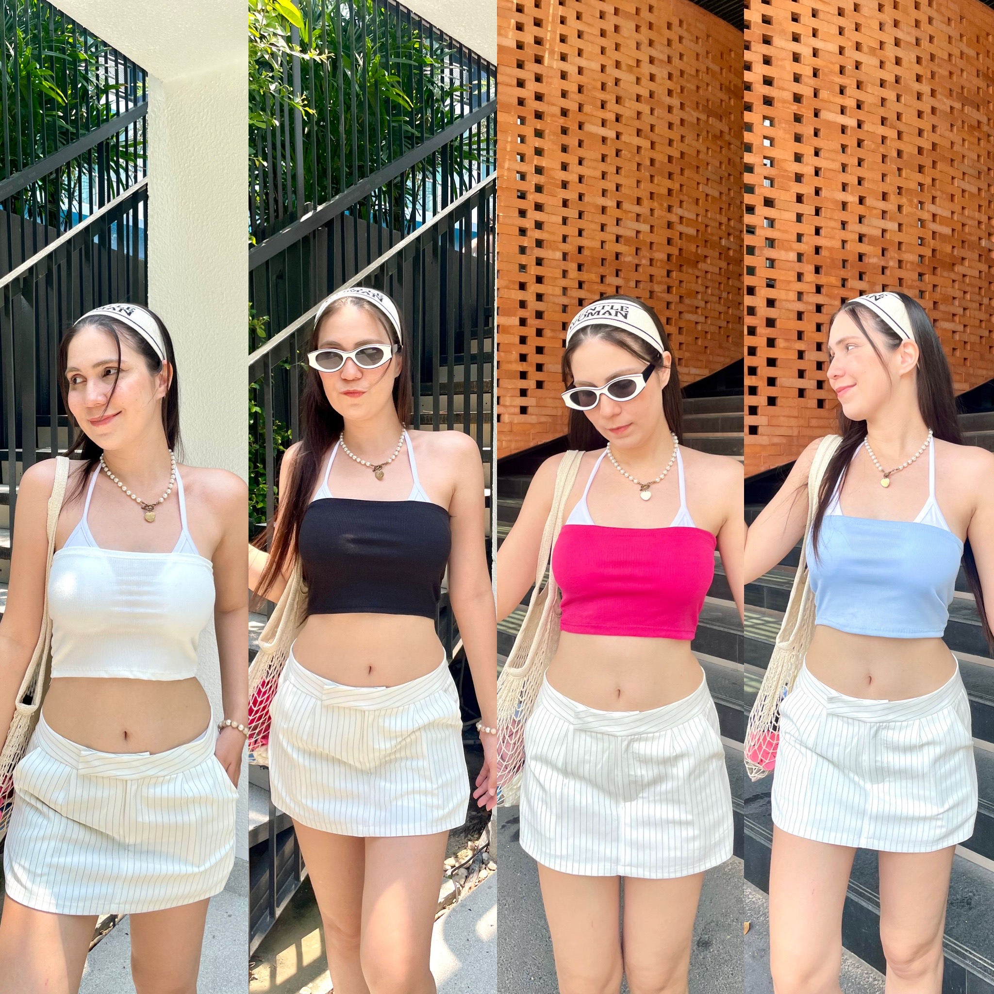 🌷Babydolls🌷 เสื้อเกาะอกสีเบสิค 10 สี ยืนพื้น ใส่ง่าย สายฝอสายเกาตัวเดียวจบ