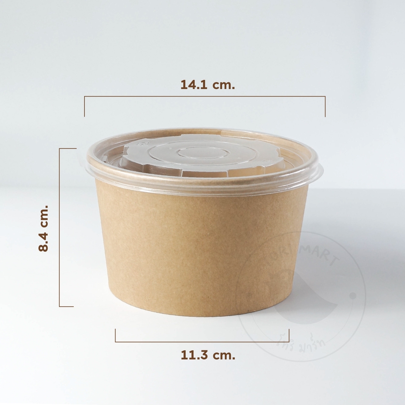 Toripac ชามกระดาษคราฟท์ พร้อมฝา Food grade ถ้วยกระดาษ ขนาด 850 ml. **พร้อมส่ง** (50ชุด /แพ็ค)