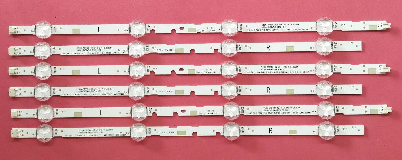 หลอดLEDแบ็คไลท์ซัมซุง (SAMSUNG)ของใหม่โรงงาน ใช้กับรุ่นHG40AE460SK HG40AE570SK UA40J5000AK UA40J5200AK UA40J5200DK UA40J5250DK UA40M5000AK UA40M5100AK UA40M5100DK UA40N5000 (1ชุด3แถว 6ชิ้น)