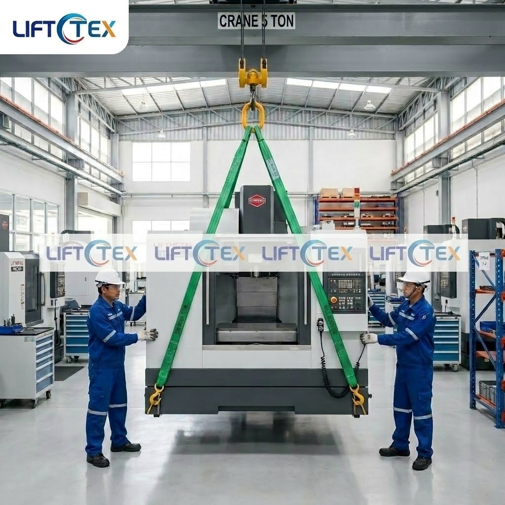 สายพานยกประกอบ 1&ndash;4 ขา สลิงผ้าใบประกอบ Webbing Sling Assembly LIFTTEX