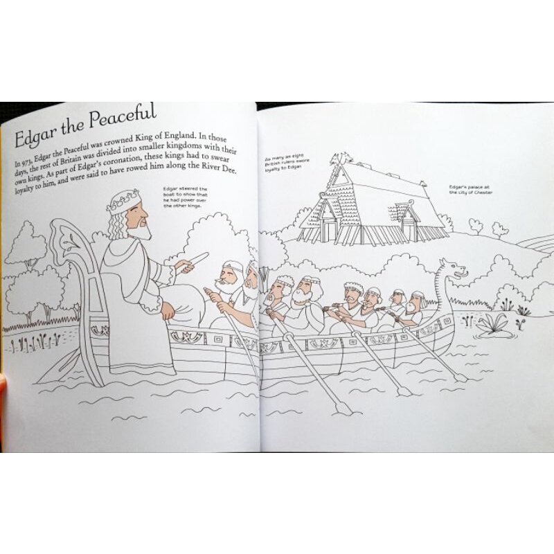 หนังสือ ระบายสี นิทานความรู้ ภาษาอังกฤษ USBORNE KING&QUEENS TO COLOUR/ใหม่