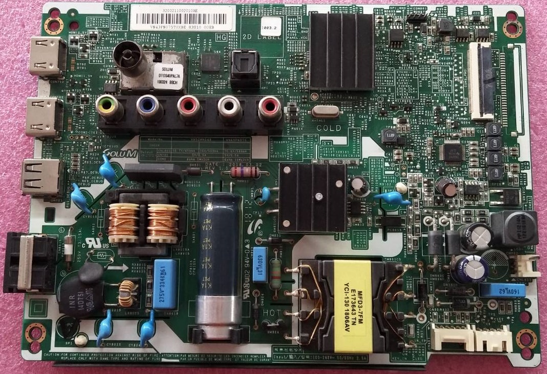 เมนบอร์ดทีวีซัมซุง Samsung ของแท้ถอดจากเครื่อง รุ่น UA43N5003