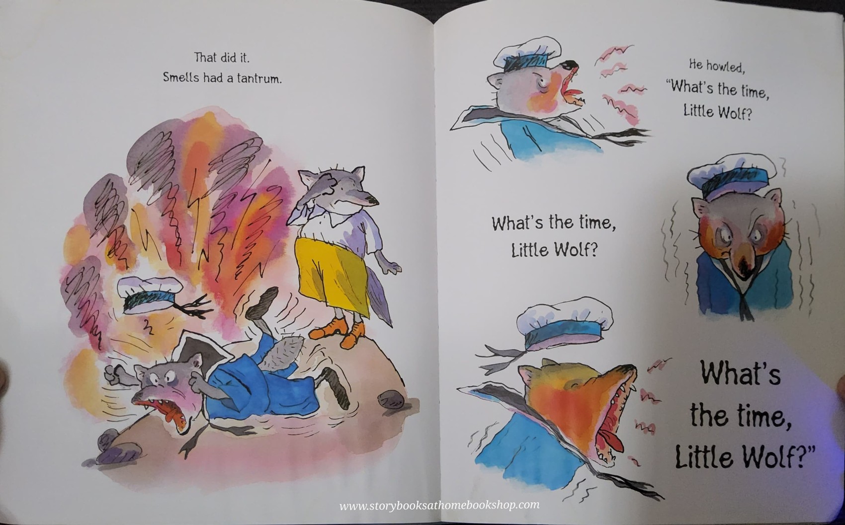หนังสือนิทานปกอ่อน** 🍅🍓LITTLE WOLF AND SMELLYBREFF: WHAT'S THE TIME,LITTLE WOLF? BY IANN WHYBROW AND TONY ROSS