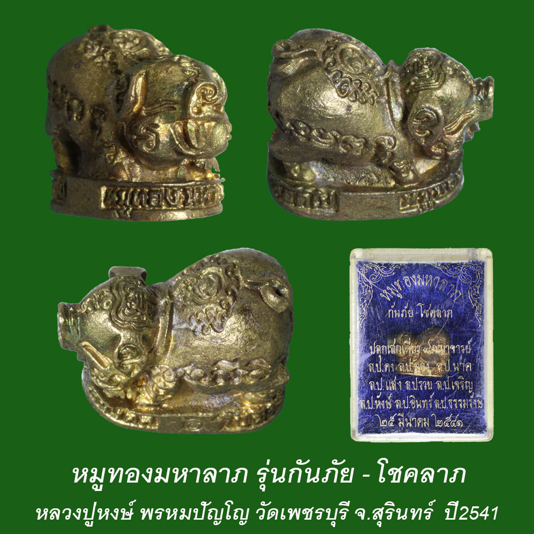 หมูทองมหาลาภ หลวงปู่หงษ์ พรหมปัญโญ วัดเพชรบุรี ปี41