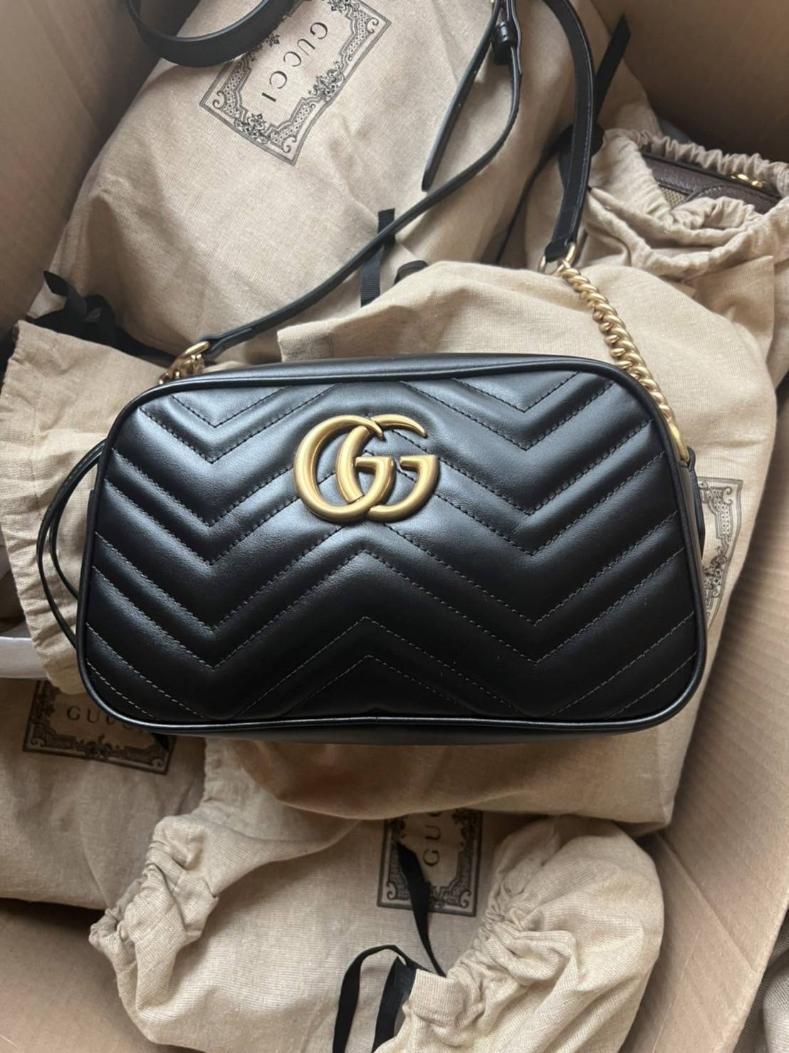 New Gucci Marmont 24 cm อุปกรณ์การ์ด ถุงผ้า