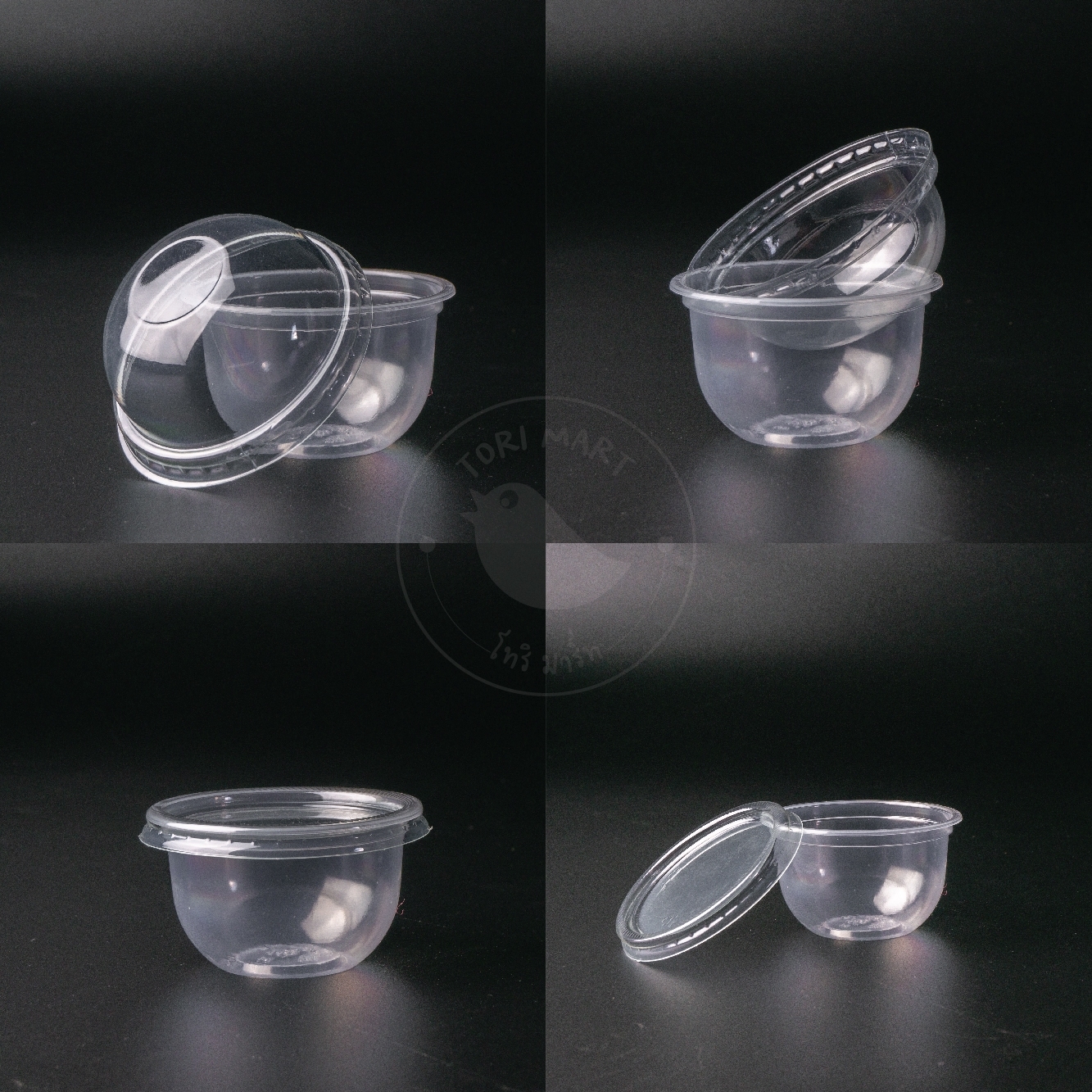 Toripac ถ้วยพลาสติก ทรงแคปซูล ขนาด 3 ออนซ์ ปาก75 ถ้วยใส่ขนม พร้อมฝา ฝาโดม ฝาเรียบ (50ชุด/แพ็ค)