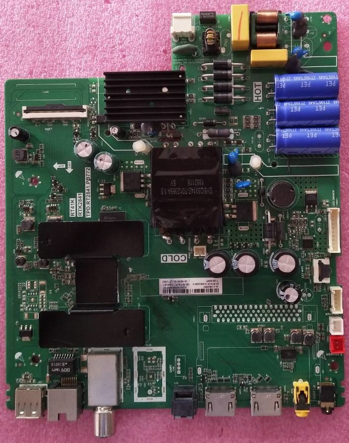 เมนบอร์ดทีวีทีซีแอล TCL ของแท้มือสองถอดจากเครื่อง ใช้กับรุ่นLED49S6500 พาร์ทบอร์ดTPD.RT2841.PB772 เวอร์ชั่นทีคอน TT4851B01-5-C-1