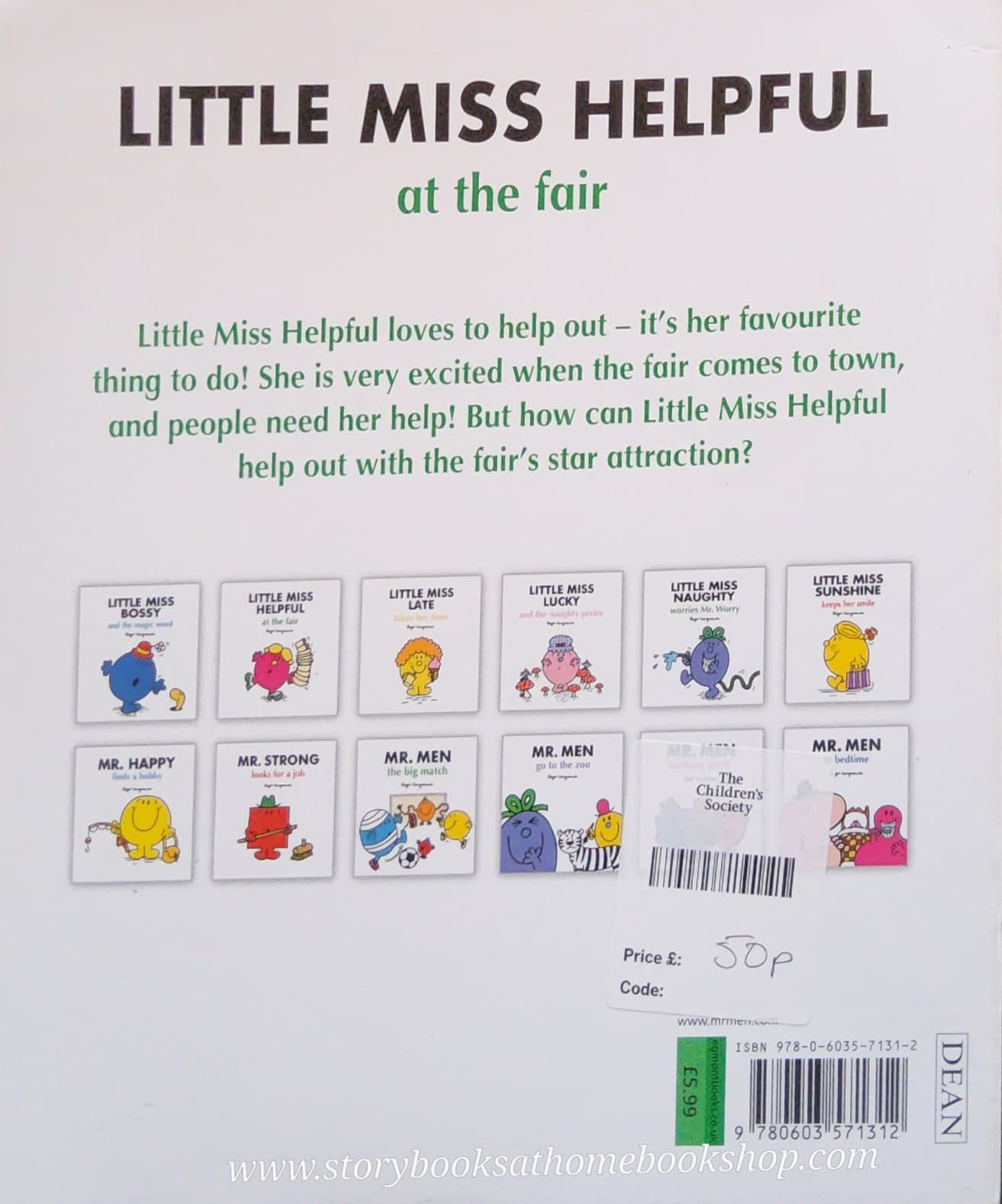 หนังสือ Bestseller book** **หนังสือนิทานปกอ่อน** 👉LITTLE MISS&MR.MEN👍 🍅🍅LITTLE MISS HELPFUL AT THE FAIR BY Roger Hargreaues