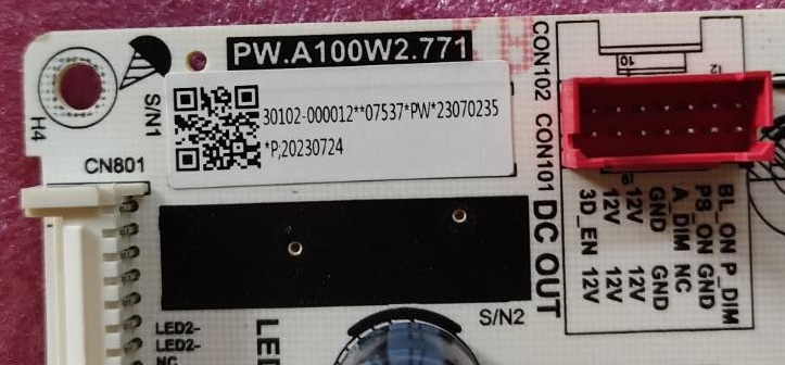 ซัพพลายทีวีทีซีแอล TCL อะไหล่แท้#ของถอดจากเครื่องพร้อมใช้งาน ใช้กับรุ่น50P635 พาร์ทPW.A100W2.771