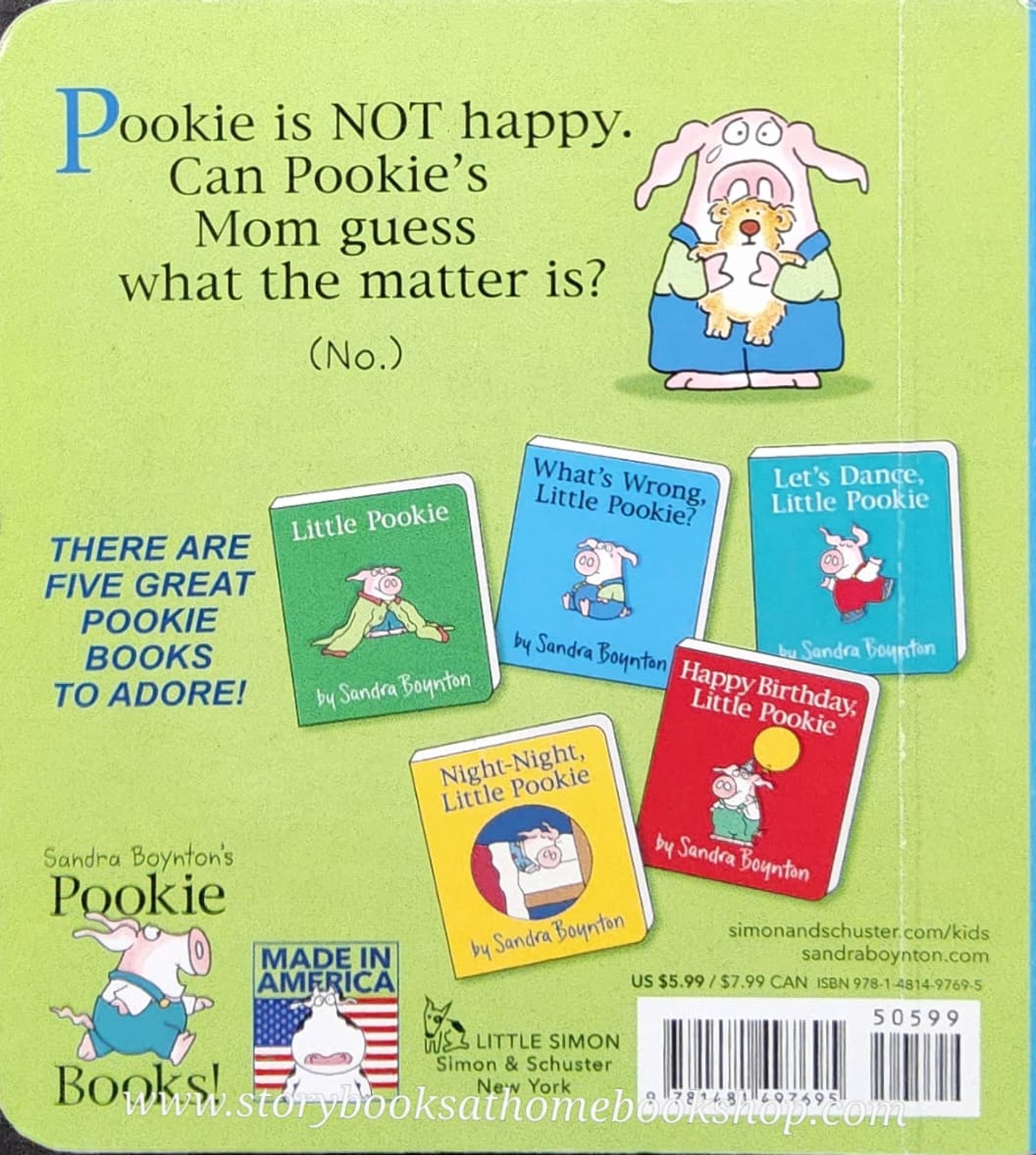 BOARD BOOK** 🍅🍓WHAT'S WRONG,LITTLE POOKIE BY SANDRA BOYNTON