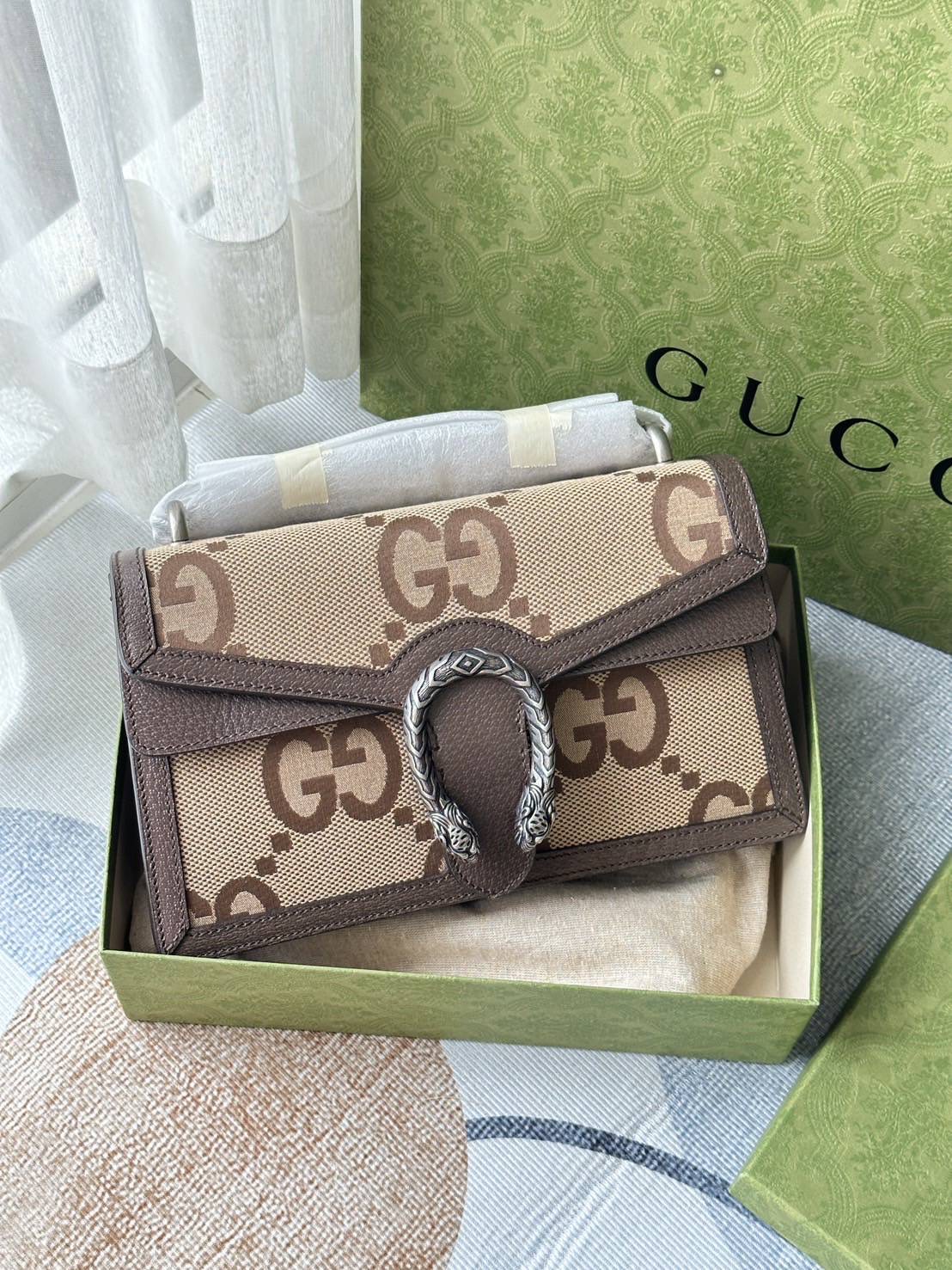 โปร NEW GUCCI DIONYSUS SHOULDER BAG SMALL JUMBO GG CAMEL/EBONY อุปกรณ์. กล่อง บุ้ค ถุงผ้า ถุงกระดาษ ก๊อปปี้ใบเสร็จ