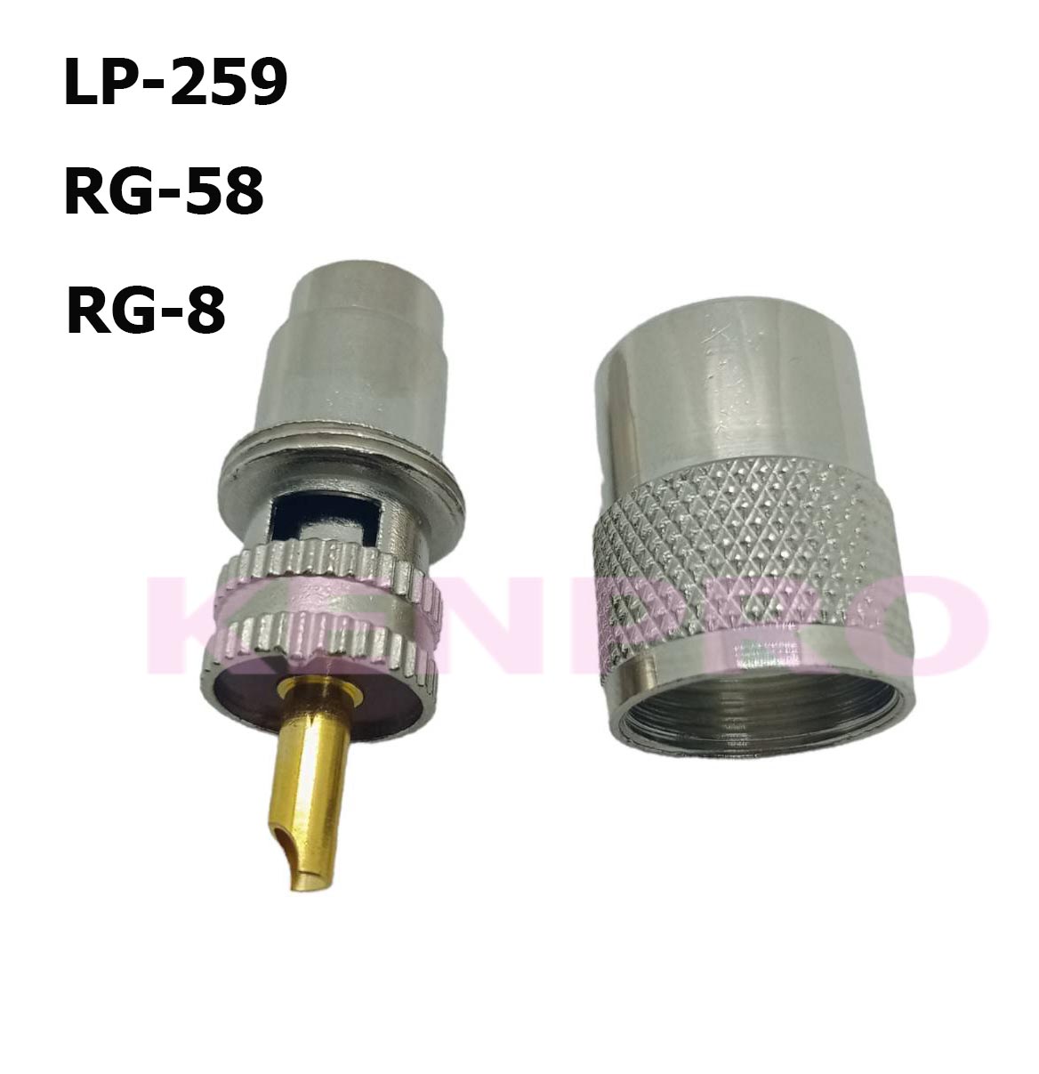 PL.259-ต่อก้น connector ขั้วP.259 สำหรับสายRG-58 และ RG-8 เพียงถอดก้อนออกสามารถใส่สายRG-8 ได้ทันที