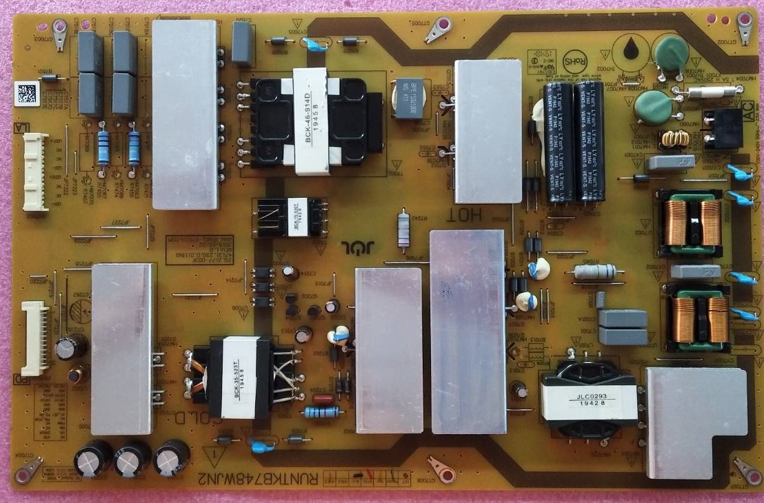 ซัพพลายทีวีชาร์ป SHARP ของแท้มือสองถอดจากเครื่อง พาร์ทRUNTKB748WJN2 ใช้กับรุ่น 4T-C60AH1X 4T-C60AL1X 4T-C60BK1X และรุ่นอื่นที่พาร์ทเหมือนกัน.
