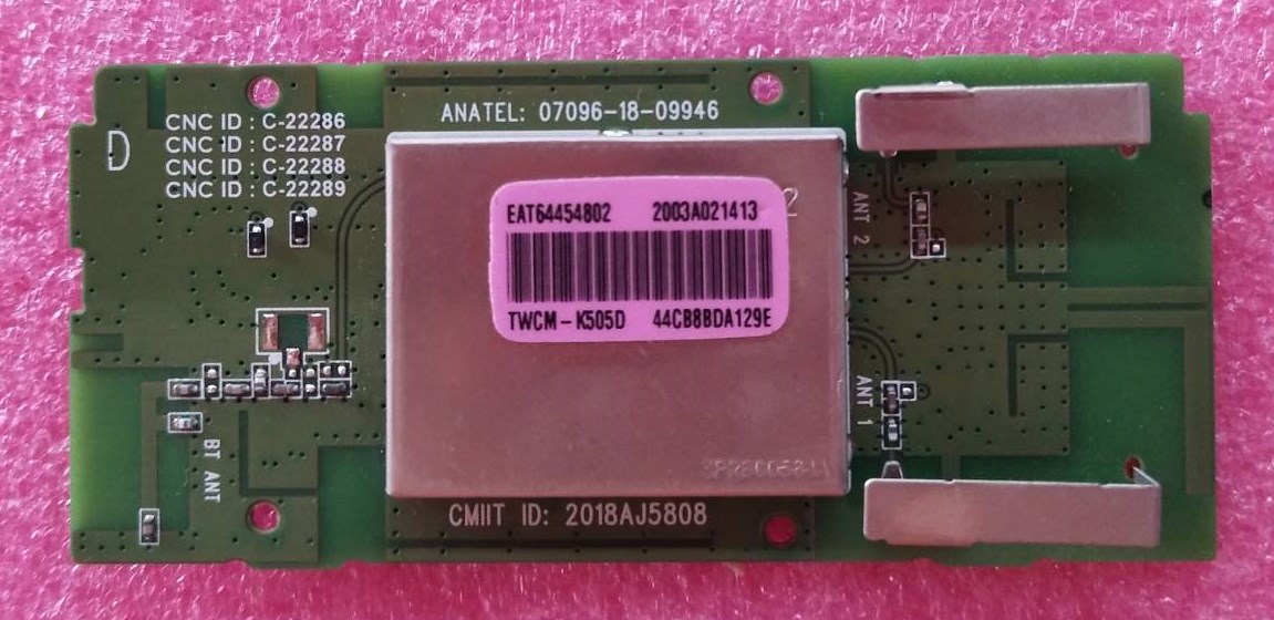 ตัวรับสัญญาน Wi-Fi แอลจี LG ของแท้ถอดจากเครื่อง รุ่น 43UM7100 43UM5750 49SM8100 75UM6970 พาร์ทEAT64454802 และรุ่นอื่นที่พาร์ทตรงกัน