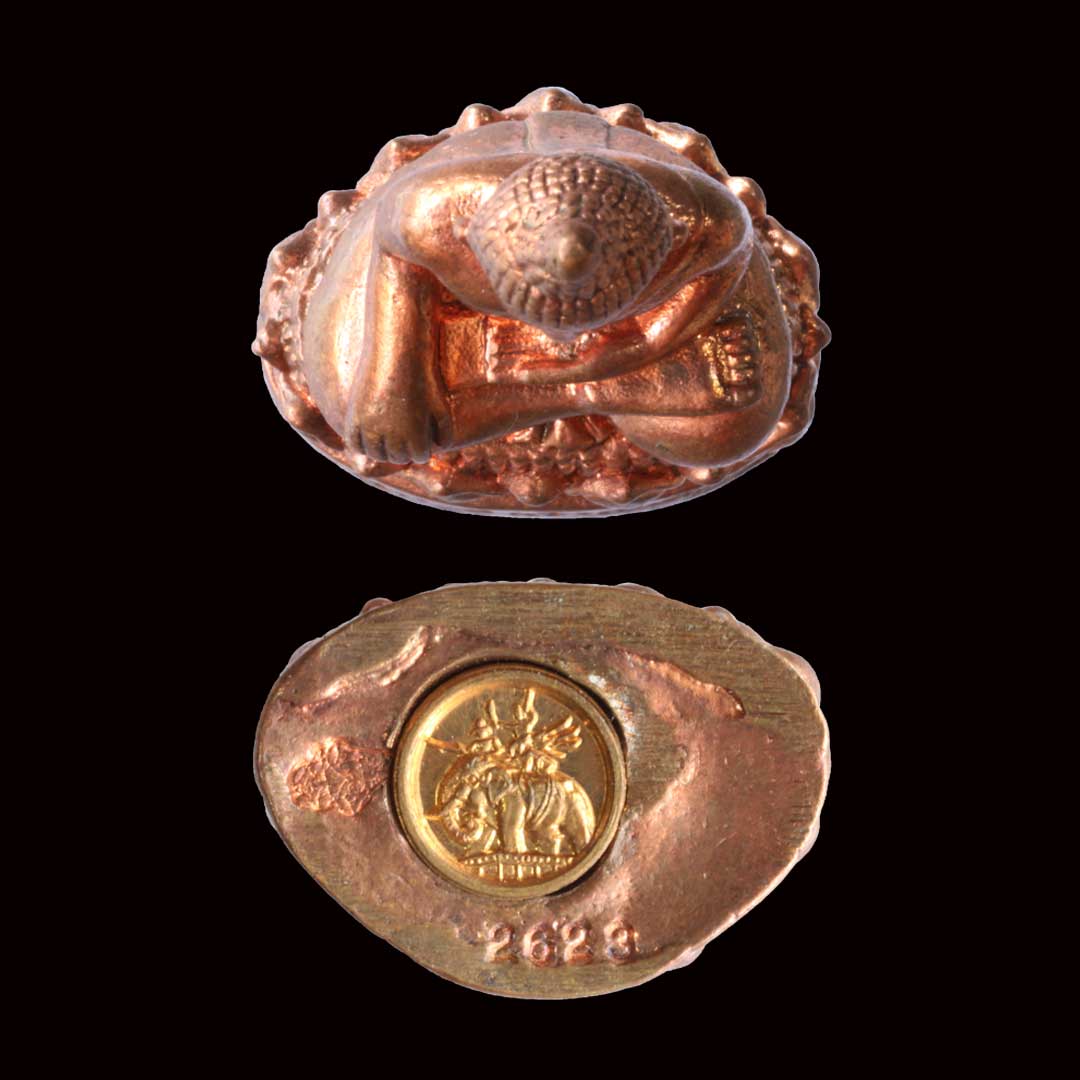 พระกริ่งพิมพ์ใหญ่ หลวงพ่อสำเร็จศักดิ์สิทธิ์ ปี2558 เนื้อทองแดง เลข 2623