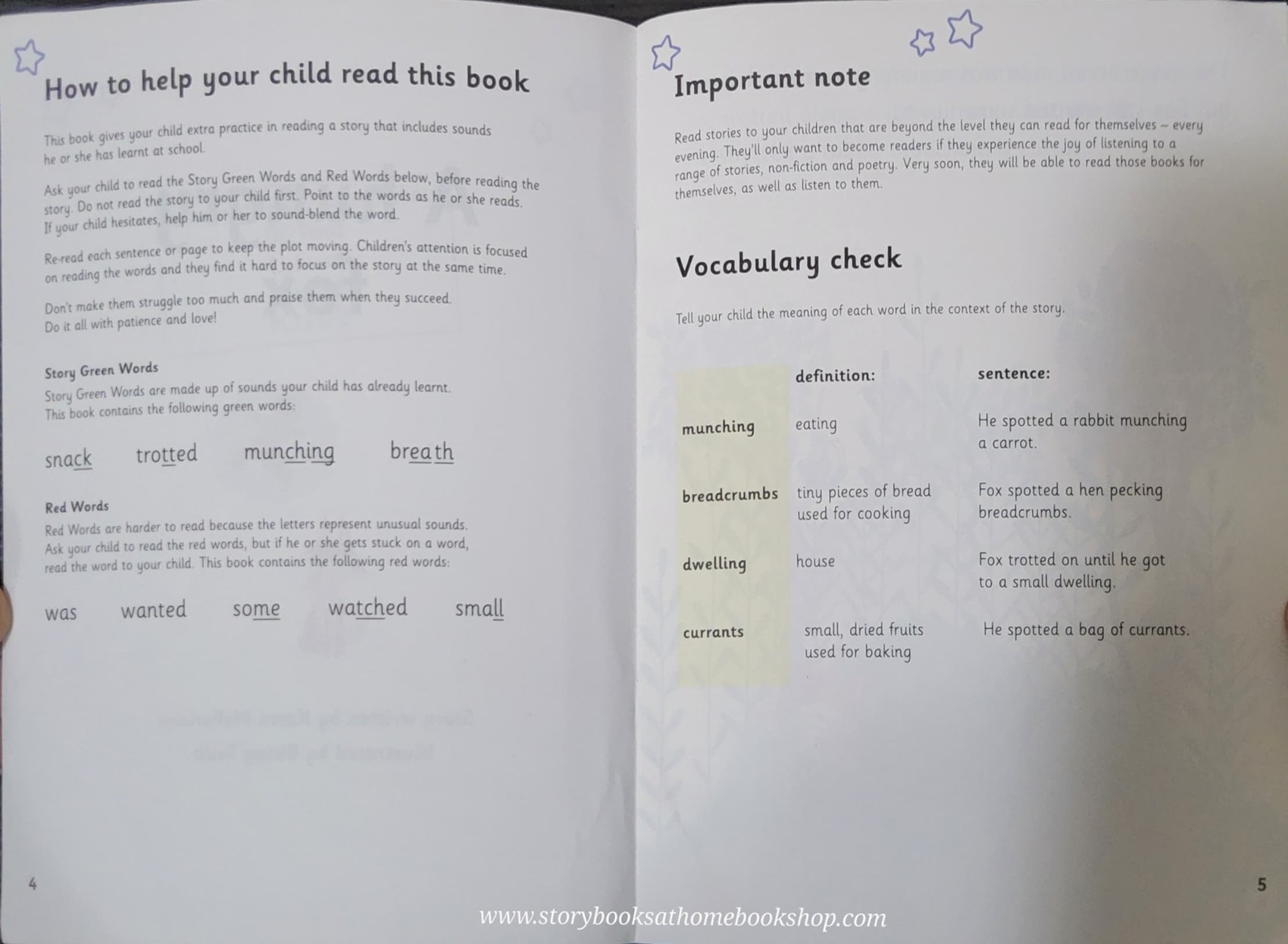 หนังสือนิทานปกอ่อน** 🍅🍓READ WRITE Inc. BOOK BAG BOOKS A HUNGRE FOX (set5 book4)