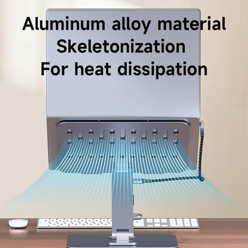 Hagibis LTP01H Laptop Stand with Multifunction adapter HDMI SDcard Aux USB C PD