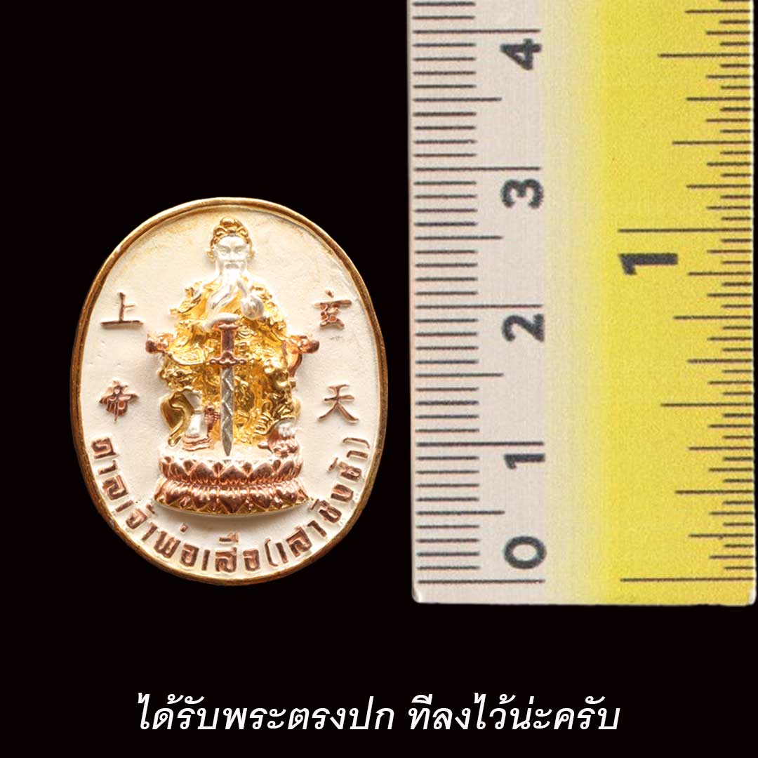 เหรียญศาลเจ้าพ่อเสือ เสาชิงช้า รุ่นอภิมหาโชค ปี2540 เนื้อสามกษัตริย์