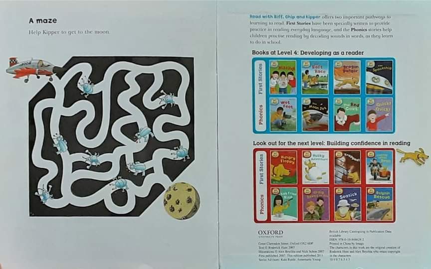 หนังสือนิทานปกแข็ง** 🍅🍅READ WITH BIFF,CHIP&KIPPER: THE MOON JET PHONICS LEVEL4