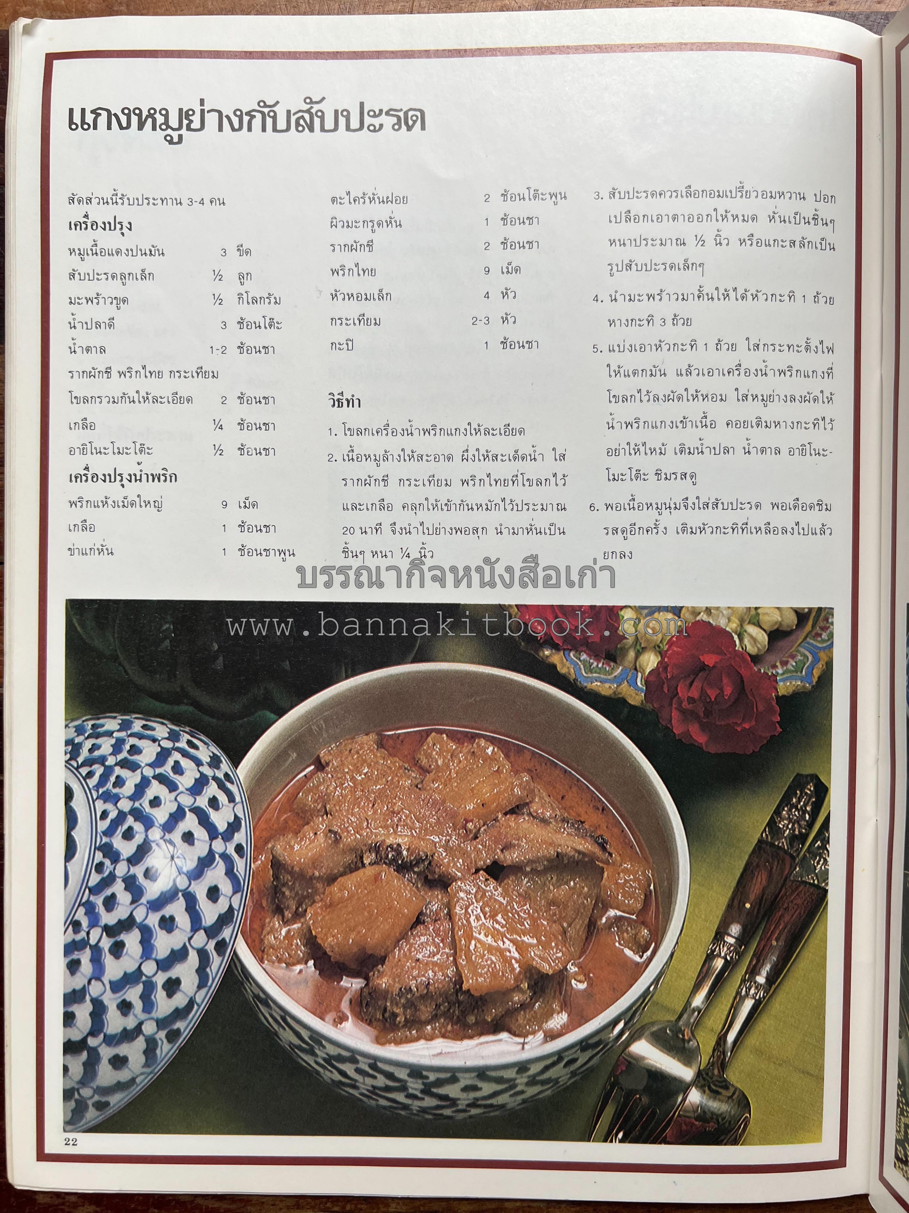 อาหารการกินของชาวรัตนโกสินทร์ โดย : ศาสตราจารย์ คุณหญิงเต็มสิริ บุณยสิงห์ (ตำราอาหารคาว อาหารว่าง ของหวาน).