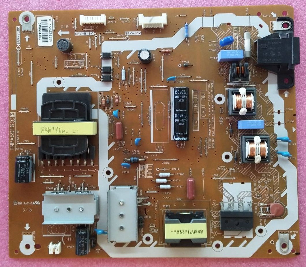 POWER SUPPLY Panasonic (ซับพลาย พานาโซนิค) ของแท้ถอดจากเครื่อง รุ่น TH-49DS630T TH-49D410T TH-43D410T พาร์ท TNPA5916