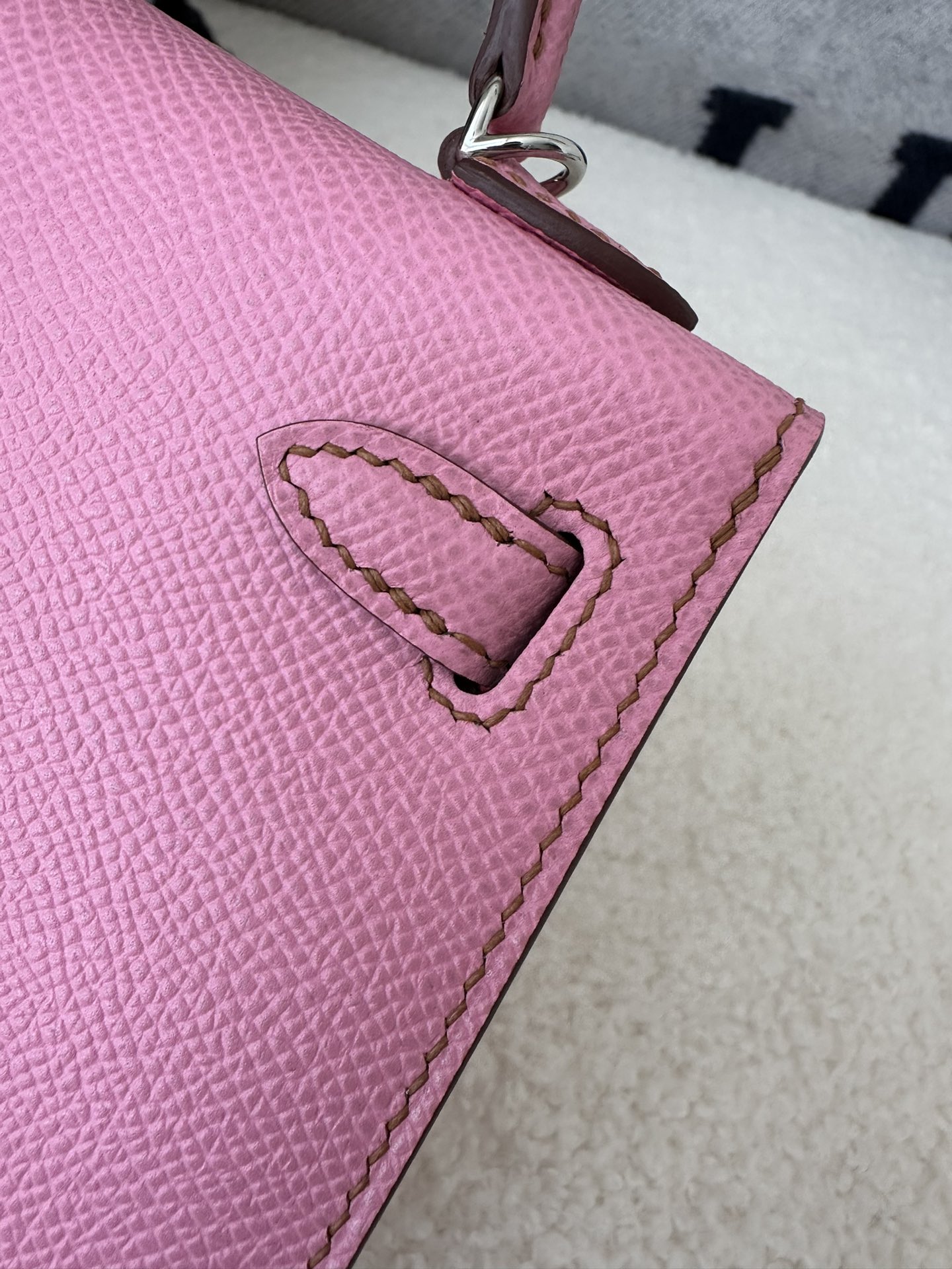 [Pre-order] Hermes Mini Kelly 5P Bubblegum Pink Epsom Palladium Hardware Full handmade 100% คุณภาพ VIP เกรดดีที่สุด