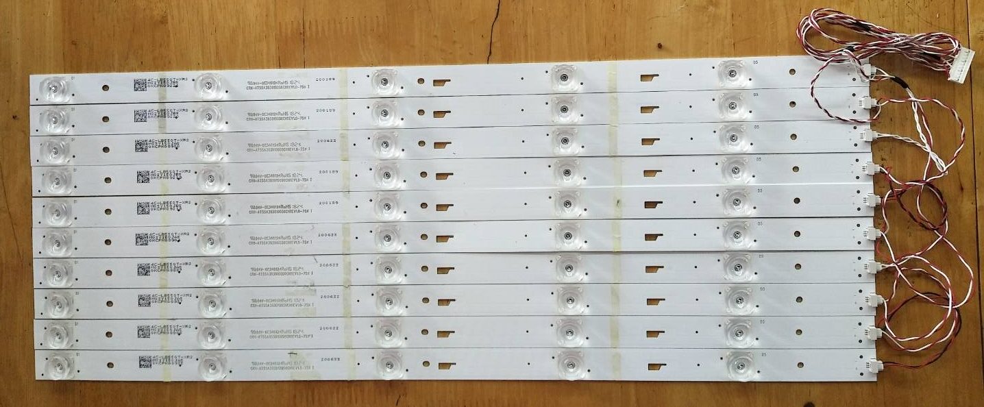 หลอดแบ็คไลท์ (ACONATIC)ของแท้ถอดจากเครื่อง รุ่น55UR542AN *1ชุด10ชิ้น*