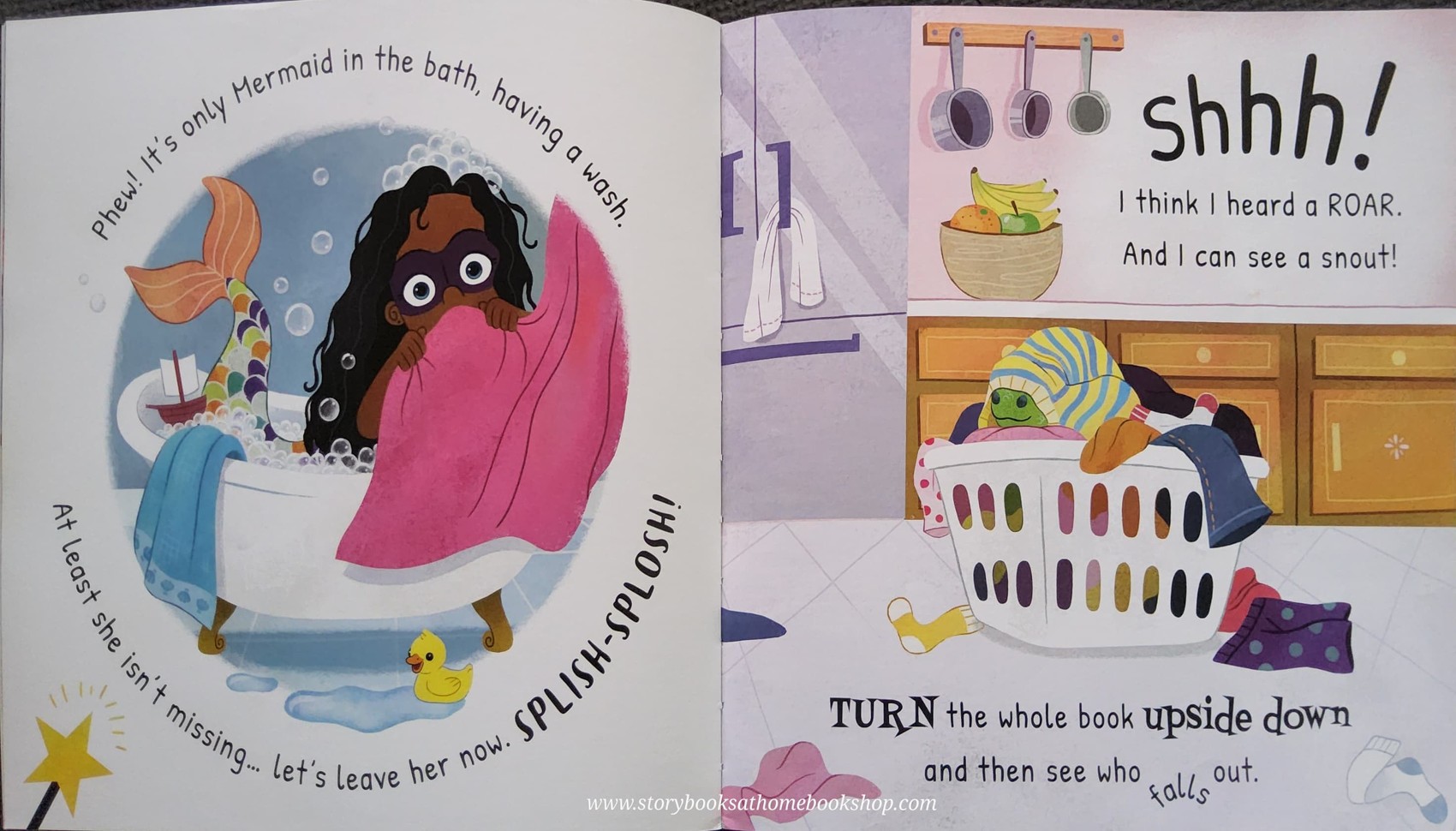 หนังสือนิทานปกอ่อน ** 🍅🍓SHAKE,TURN,WIGGLE AND SPIN TO FIND THE MAGIC SQUAD