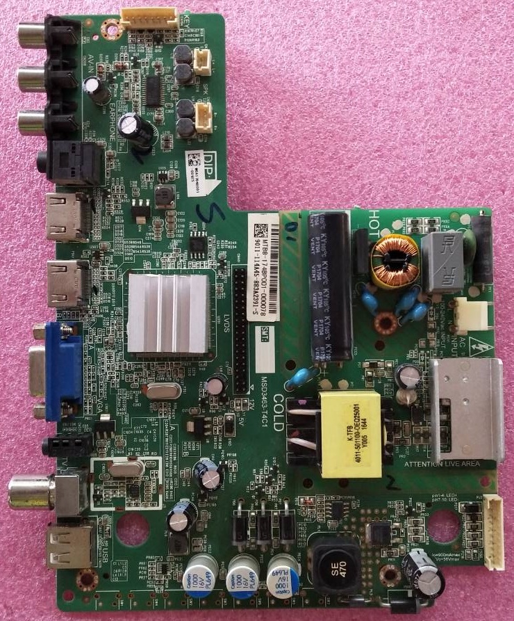 วันบอร์ดทีวี ฟิลลิปส์ PHILIPS ของแท้ถอดจากเครื่อง ใช้กับรุ่น 32PHT5200S/67 พาร์ท MSD3463-T4C1 ทีคอน 6870C-0442B เวอร์ชั่นเบอร์จอLC320DXY(SJ)(A7)