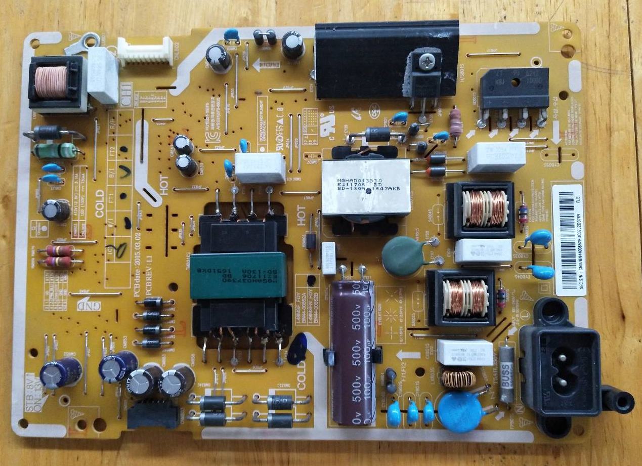 เพาเวอร์ซัพพลายทีวีซัมซุง/ภาคจ่ายไฟทีวีซัมซุง (Power Supply TV SAMSUNG) พาร์ท ใช้กับรุ่นUA40J5200AKUA40J5200AK UA43J5202AK UA48J5000AKUA48J5200AK