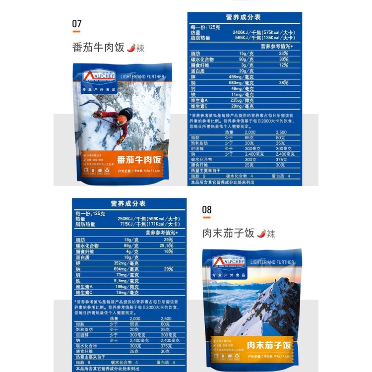 ALPCHEF MRE hiking camping อาหารนักปีนเขา ตั้งแคมป์ อาหารฉุกเฉิน พร้อมทาน