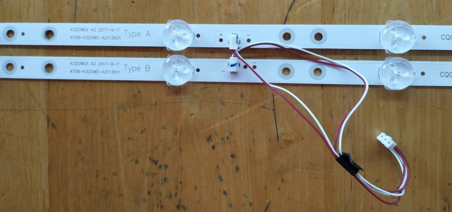 หลอดแบ็คไลท์ PHILIPS (ฟิลลิปส์) อะไหล่แท้/มือสองพร้อมใช้งาน รุ่น32PHA3002S/67*32PHT5853S/67*32PHT4002S/67 (ช๊อกเก็ตเสียบสายไฟอยู่ตรงกลาง)