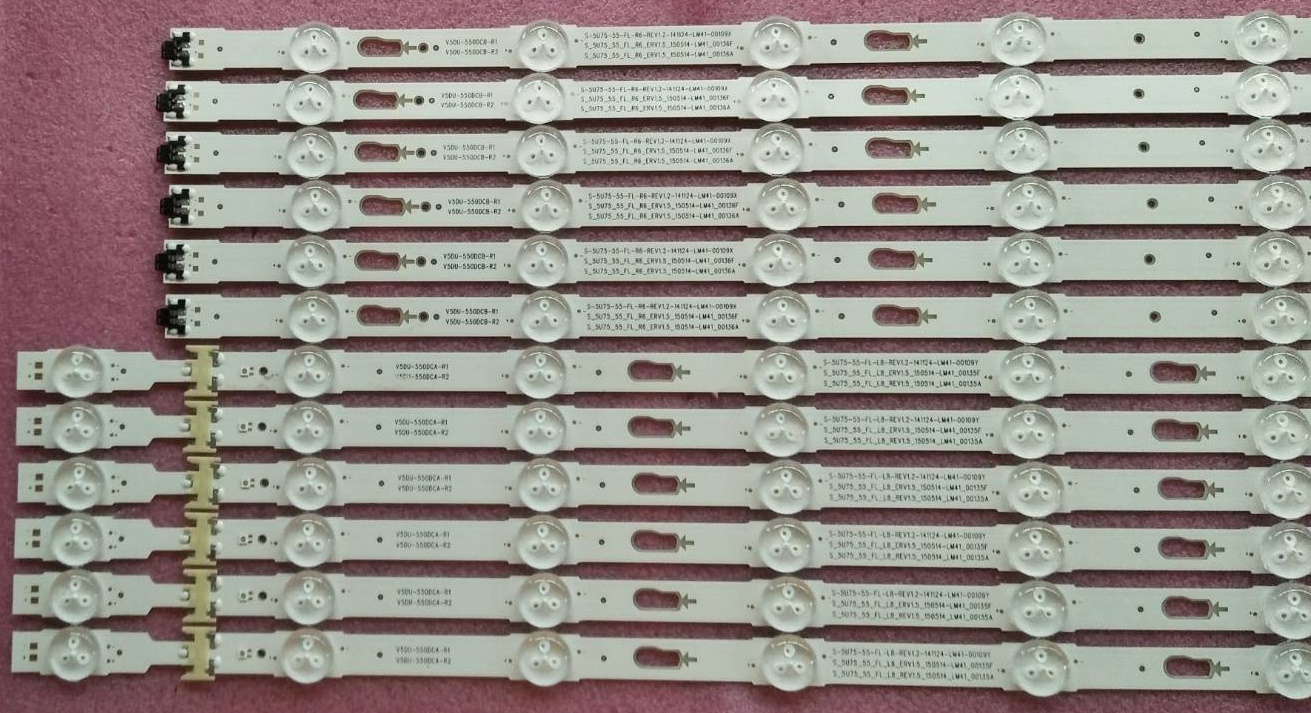 หลอดแบล็คไลท์SAMSUNG(ซัมซุง) ของใหม่โรงงาน รุ่นUA55KU6000K :UA55KU6300K :UA55JU6600KX :UA55JU6400K :UA55MU6300 :UA55MU6100 :UA55JU6000KX :UA55MU6103KX (1ชุด12ชิ้น )