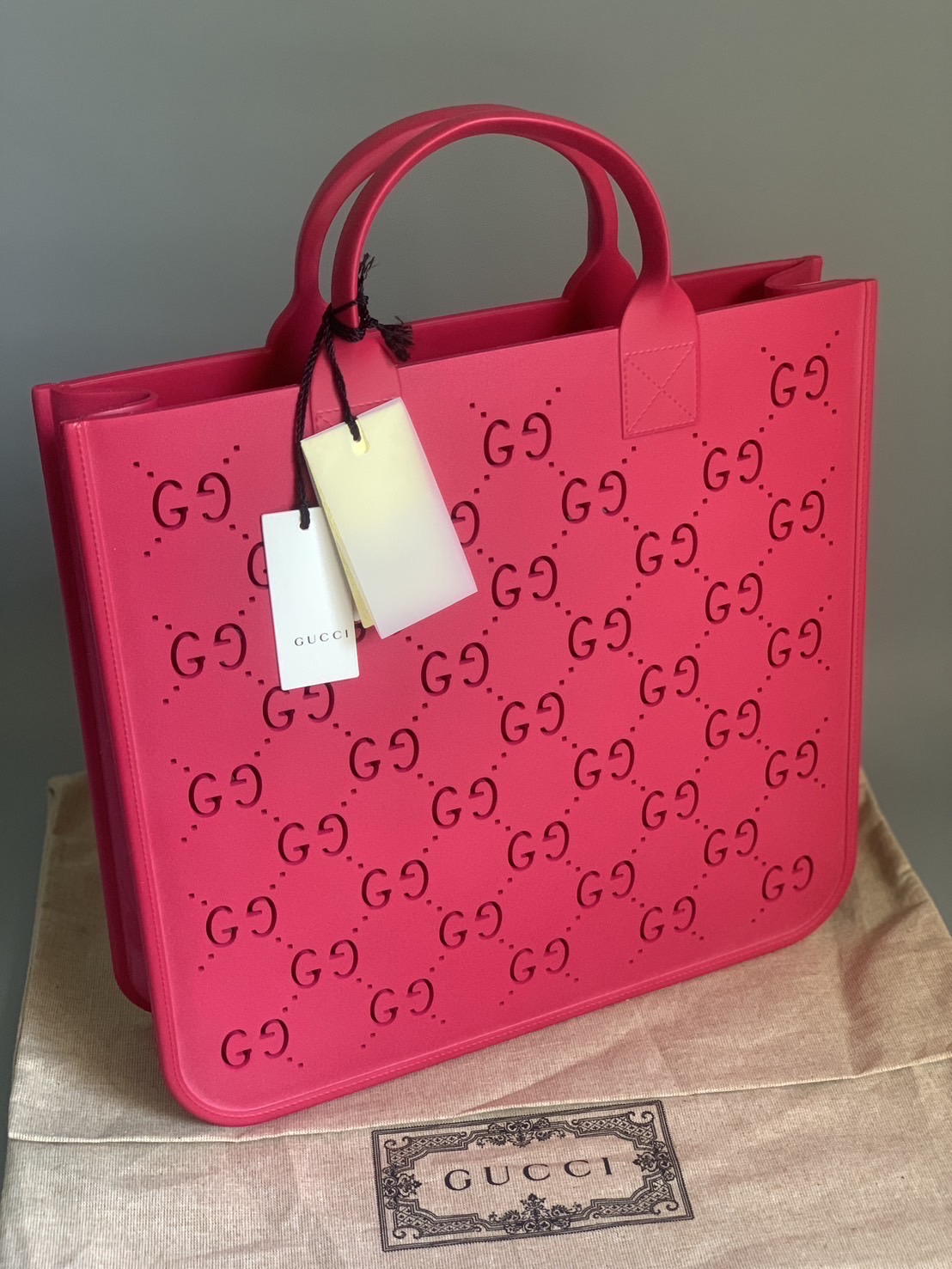 โปร New Gucci rubber tote kids อุปกรณ์ : ป้ายแท็ค แคร์บุ๊ค ถุงผ้า