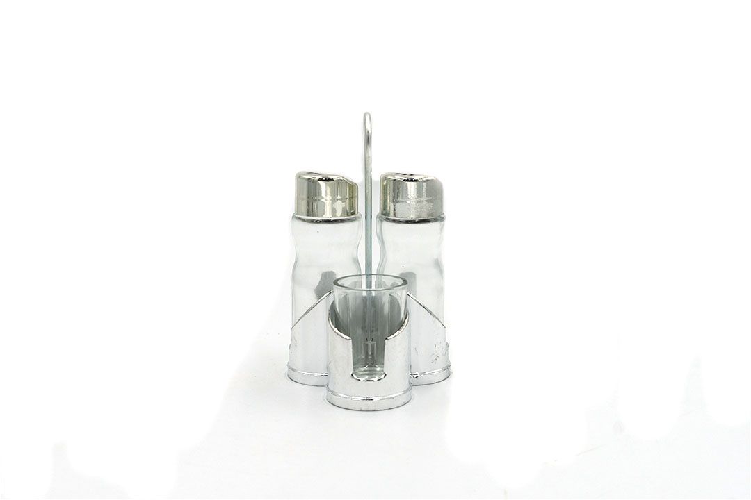Cruet set ชุดเครื่องปรุง ขวดใส่เครื่องปรุง มีฝา 3 ชิ้น 9x8x13 cm