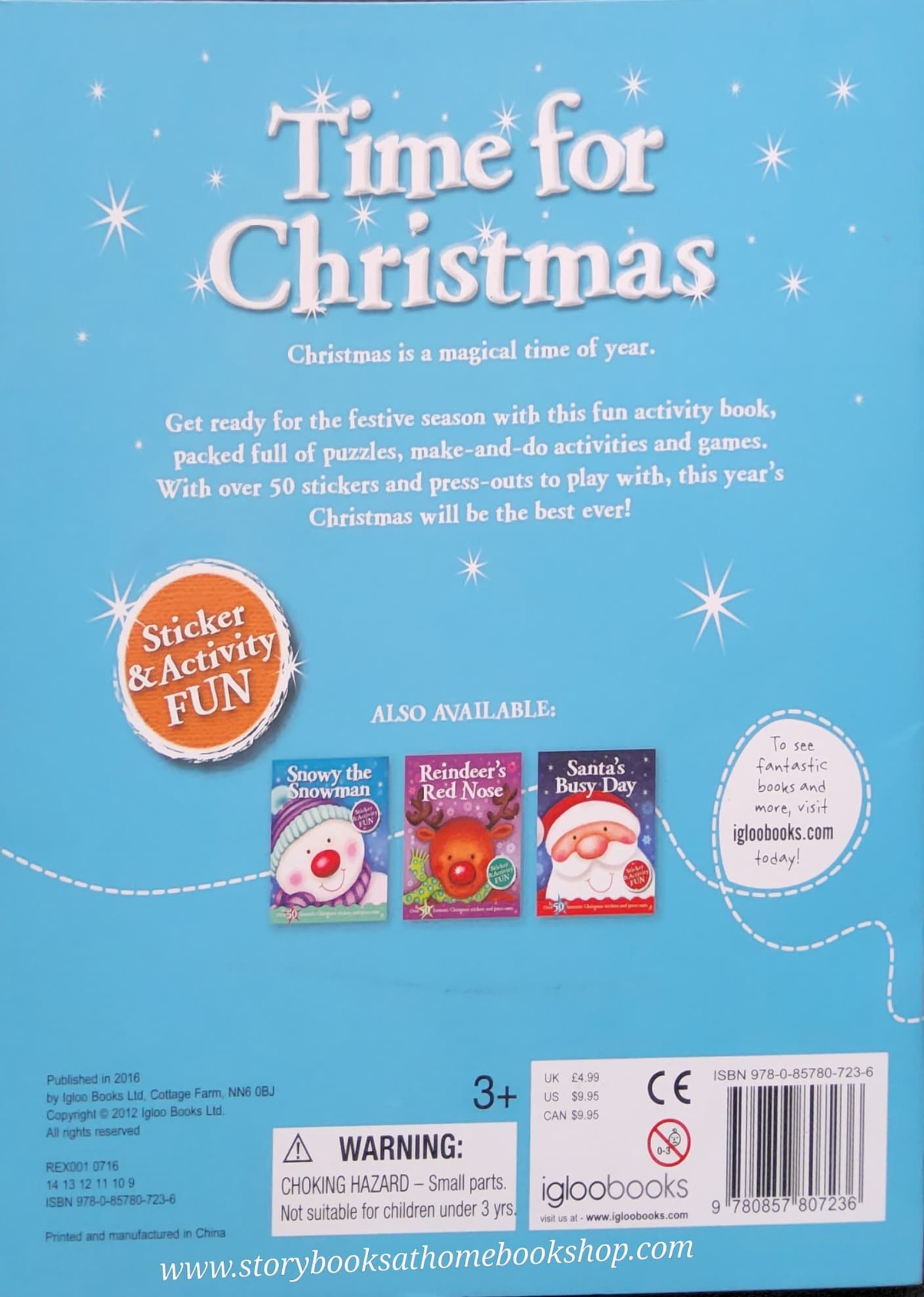 Activities Book** ðð TIME FOR CHRISTMAS WITH STICKER&ACTIVITY FUN