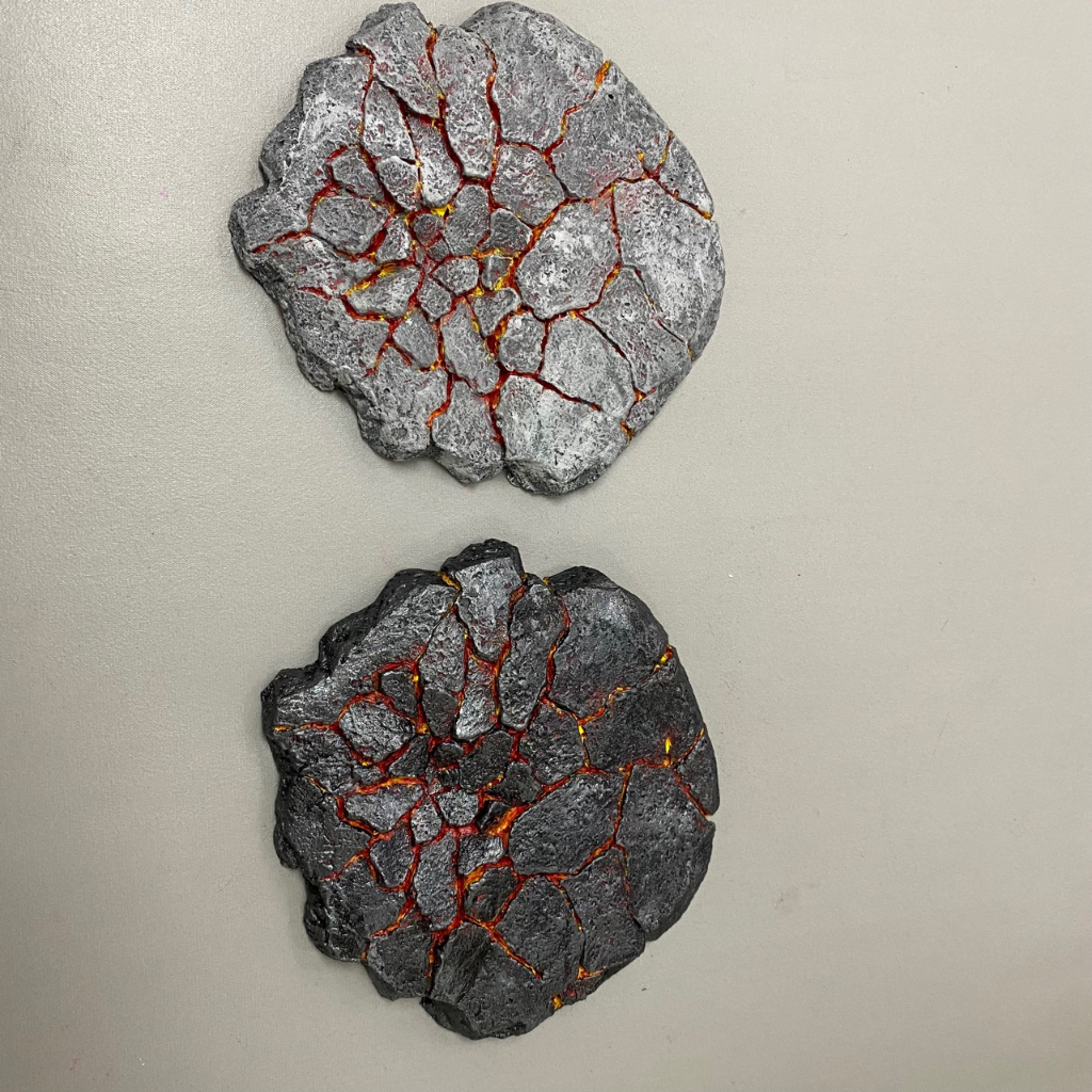 GK002ฉากพื้นหิน (มีไฟ) ไดโมราม่า ฐานวางโมเดล ฟิกเกอร์ งานฉาก งานเรซิ่น GK Resin Diorama ground Model Figure