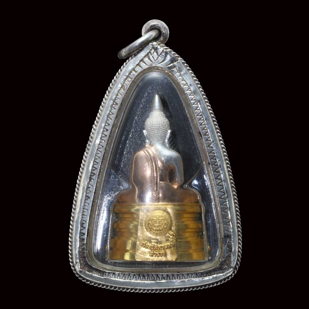 กริ่งหลวงพ่อโสธร รุ่นประวัติศาสตร์ตำรวจ ปี2562 เลี่ยมกรอบเงิน พร้อมใช้