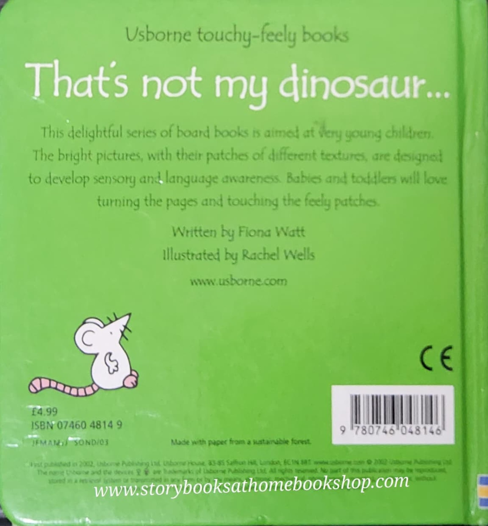 TOUCH AND FEEL BOARD BOOK** ♥️USBORNE TOUCHY-FEELY BOOKS:THAT'S NOT MY DINOSAUR...