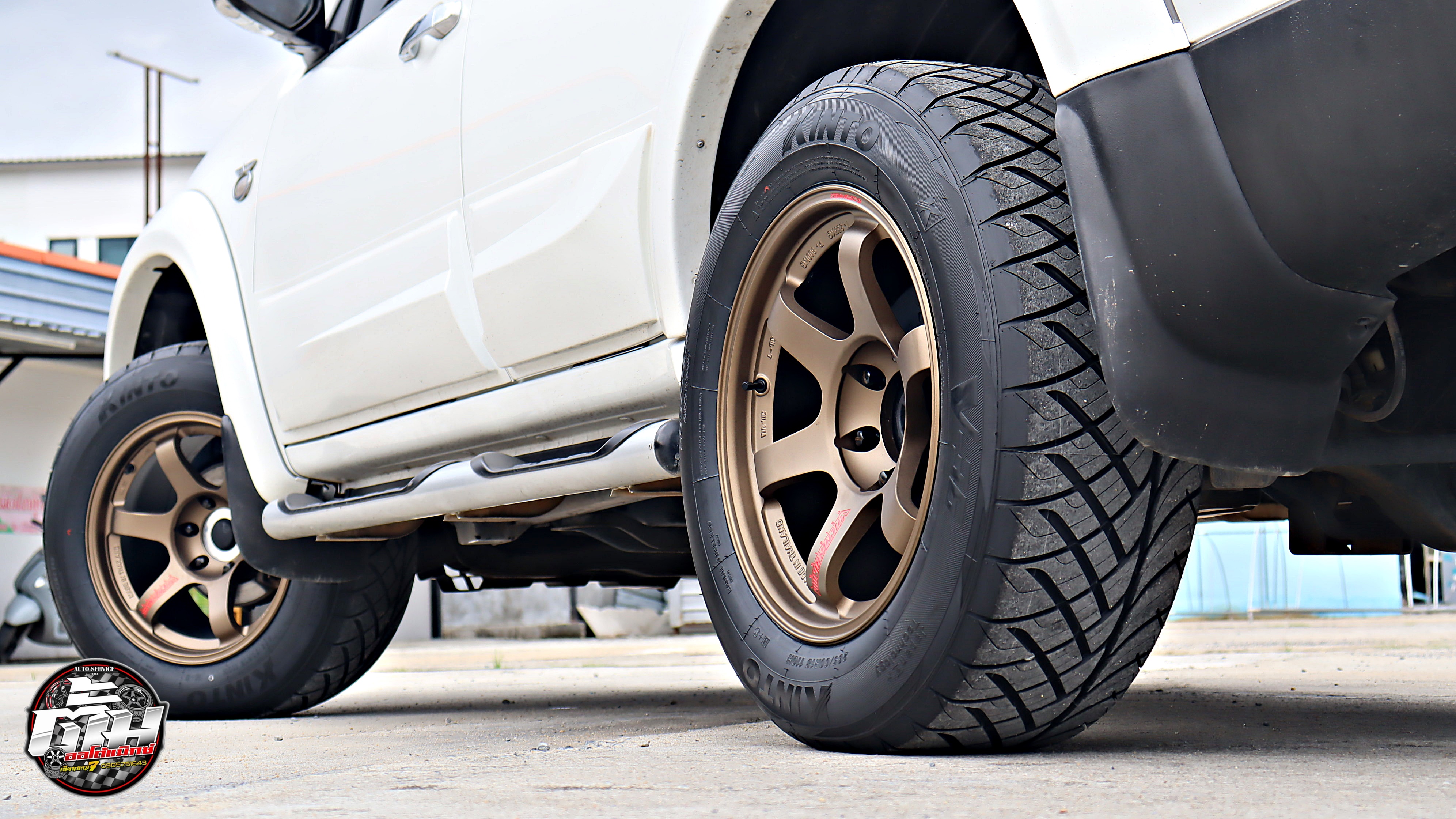 MITSUBISHI PAJERO เปลี่ยนล้อยาง TE37 SUV KD ขอบ18นิ้ว ยาง KINTO V-36 265/60R18 110H