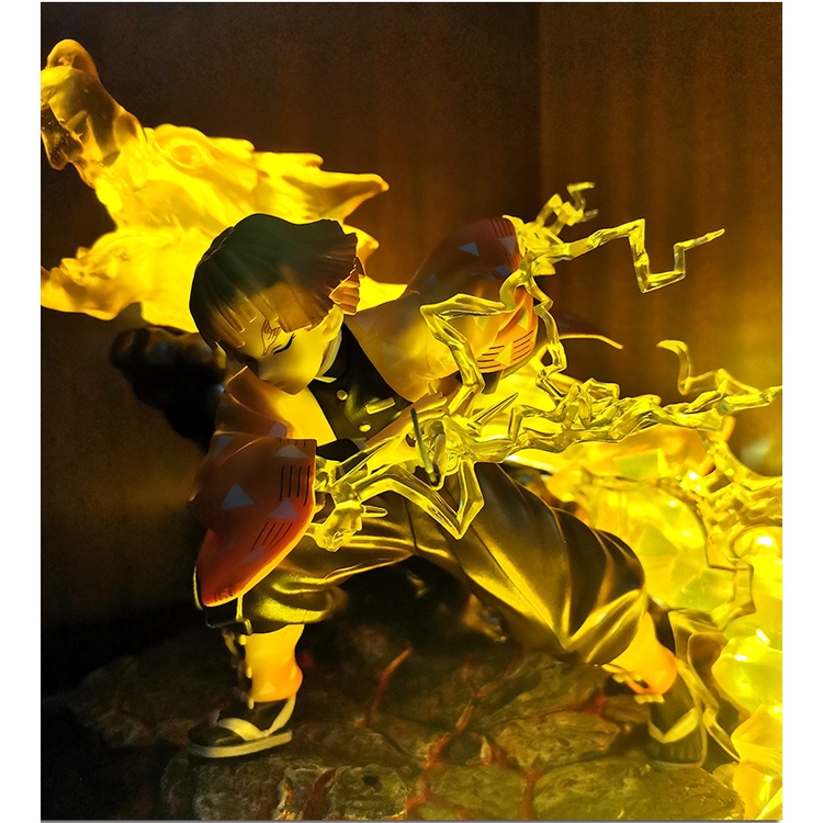 อากาสึมะ เซ็นนิตสึ โมเดล งานเรซิ่น ฐานเอฟเฟค(มีไฟ) ดาบพิฆาตอสูร GK Resin Model Demon Slayer Agatsuma Zen'itsu Light Base