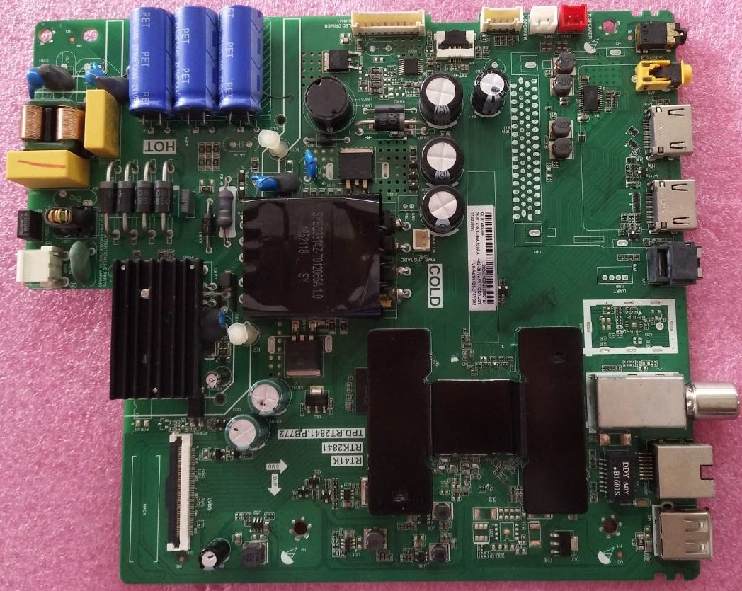 เมนบอร์ดทีวีทีซีแอล TCL ของแท้มือสองถอดจากเครื่อง ใช้กับรุ่นLED49S6500 พาร์ทบอร์ดTPD.RT2841.PB772 เวอร์ชั่นทีคอน TT4851B01-5-C-1