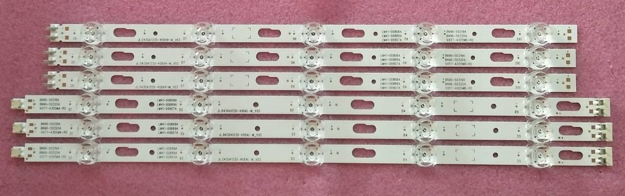 หลอดแบล็คไลท์ SAMSUNG(ซัมซุง) หลอดใหม่โรงงาน รุ่นUA43TU7000KXMR UA43TU7000KXXT UA43TU8000KXXT UA43TU8100KXXT UA43AU7700KXXT