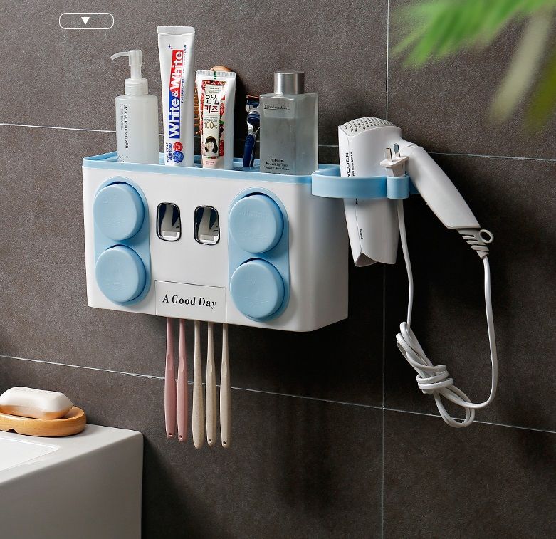 Toothpaste Dispensor ที่บีบยาสีฟัน ที่วางของในห้องน้ำ 13x33x23 cm