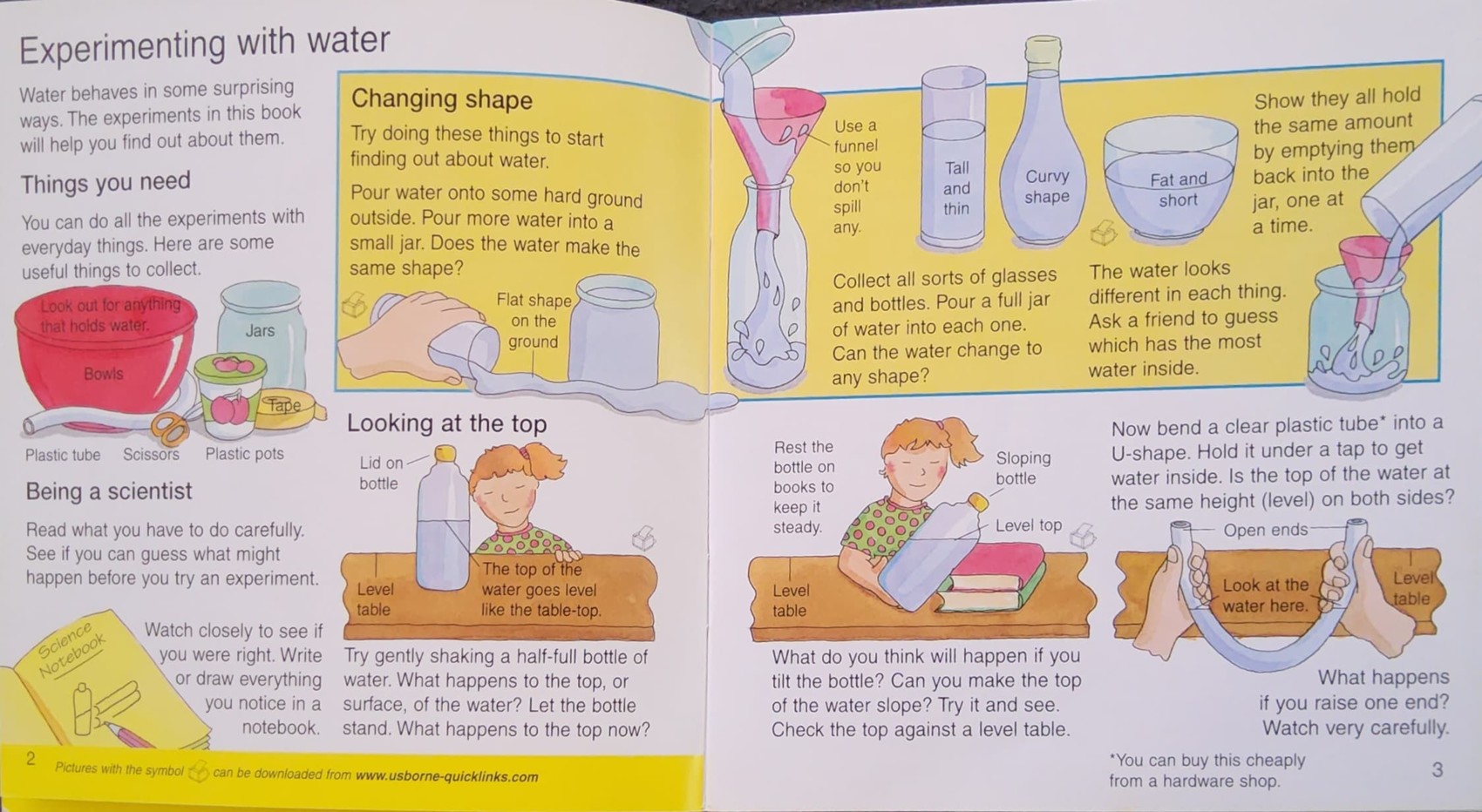 KNOWLEDGE BOOK** ♥️♥️USBORNE POCKET SCIENCE EXPERIMENTS WITH WATER