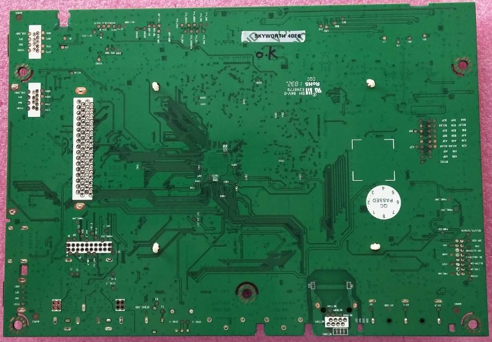 เมนบอร์ดทีวีสกายเวิร์ท SKYWORTH อะไหล่แท้มือสองถอดจากเครื่อง ใช้กับรุ่น 40E6 พาร์ทบอร์ด 5851-A7K10G-0P00
