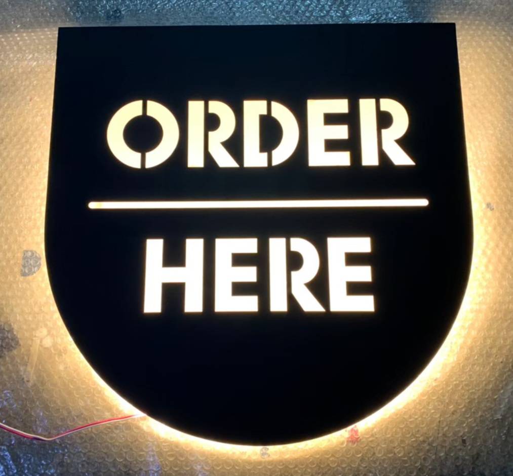 #ป้ายโลโก้ซิงค์ทำสีไฟออกหลัง