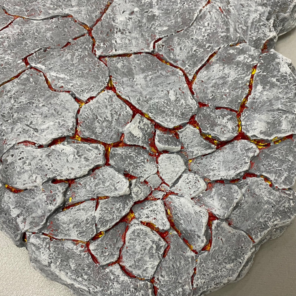 GK001ฉากพื้นหิน (มีไฟ) ไดโมราม่า ฐานวางโมเดล ฟิกเกอร์ งานฉาก งานเรซิ่น GK Resin Diorama ground Model Figure