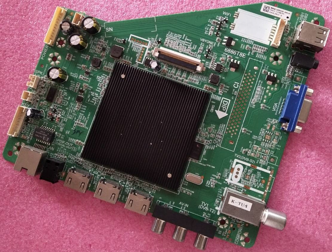 เมนบอร์ดทีวีชาร์ป (Mainboard TV SHARP) มือสองพร้อมใช้งาน ใช้กับรุ่น4T-C50CJ2X พาร์ท6886T8E