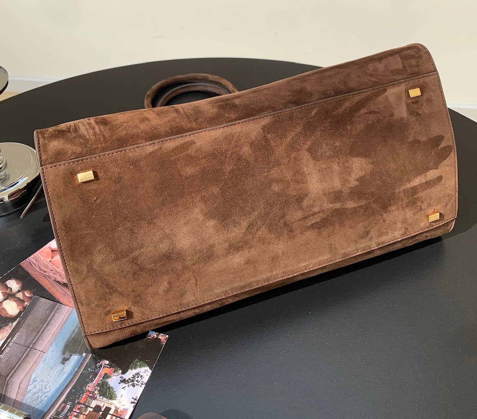 [Pre-order]กระเป๋าถือThe Row Soft Margaux 15 Tote Bag Brown in Suede คุณภาพ VIP เกรดดีที่สุด